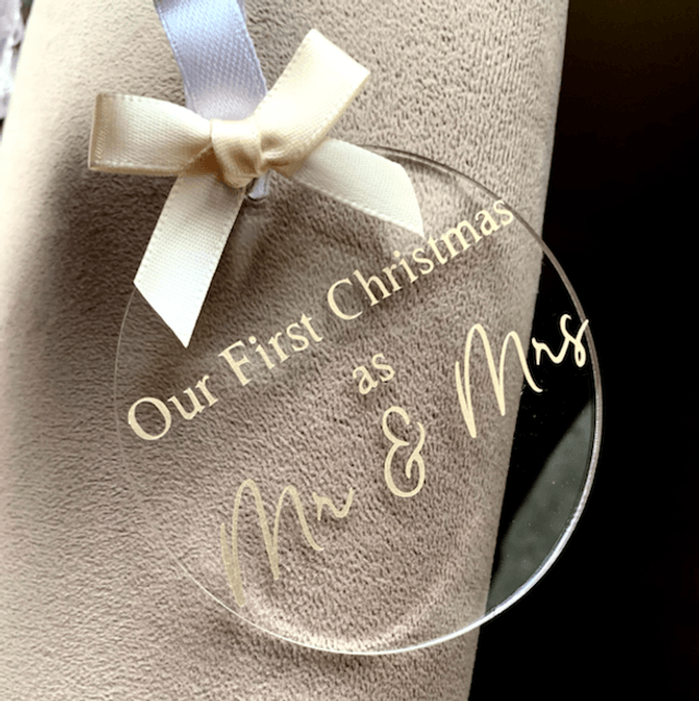 First Christmas Mr & Mrs Acrylic Disc Keepsake