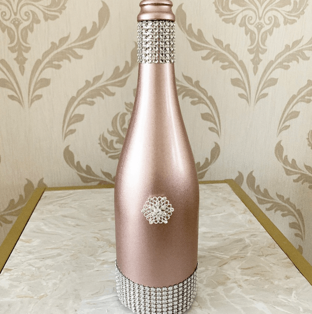 Diamanté Effect Decor Bottle Ornament Vase Centrepiece