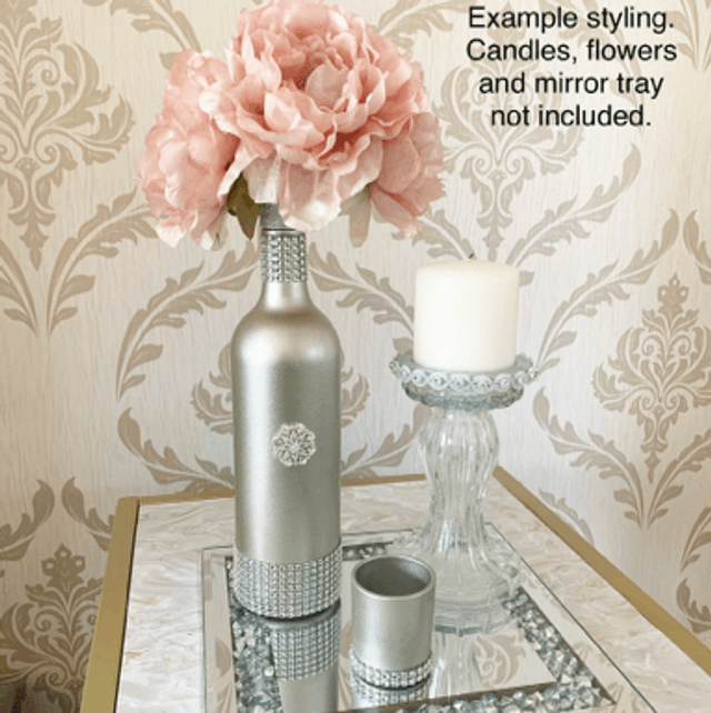 Diamanté Effect Decor Bottle Ornament Vase Centrepiece