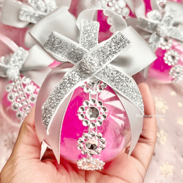 Pink and Silver Bauble Ornaments 