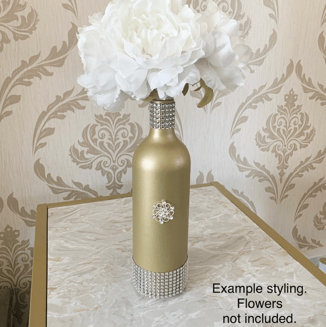Diamanté Effect Decor Bottle Ornament Vase Centrepiece