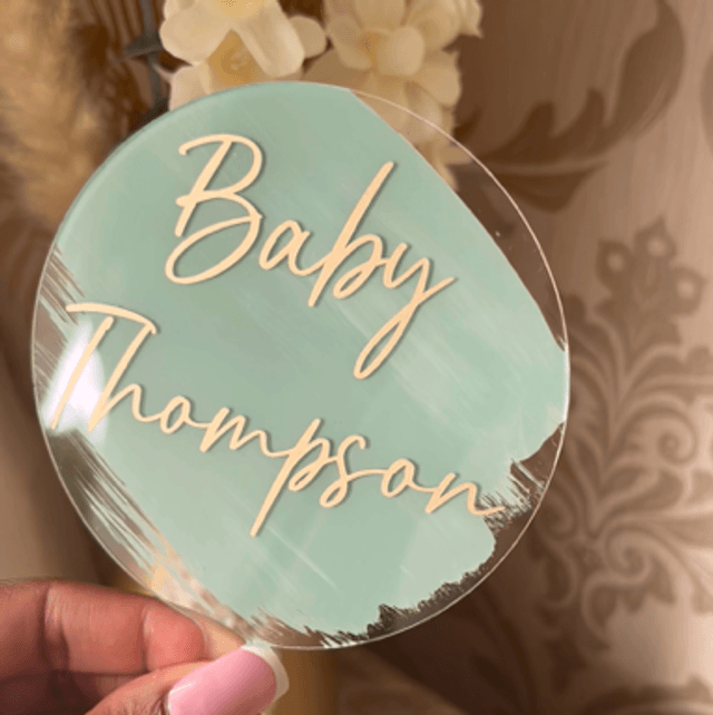 Personalised Baby Acrylic Cake Topper