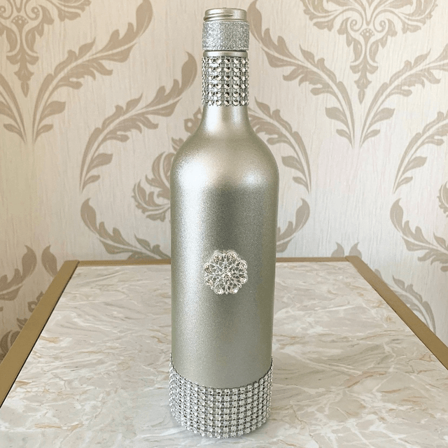 Diamanté Effect Decor Bottle Ornament Vase Centrepiece