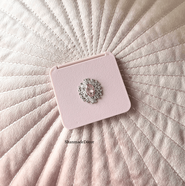 Pink Rhinestone Pocket Mirror