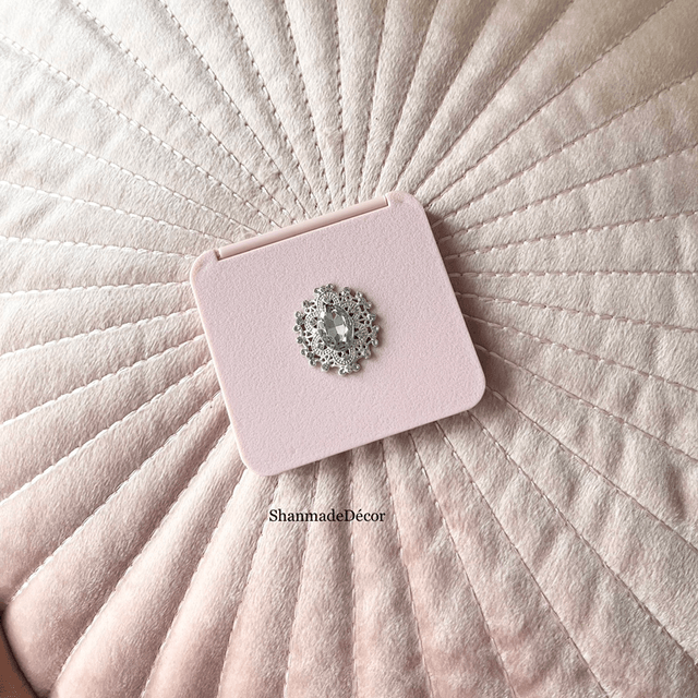 Pink Rhinestone Pocket Mirror