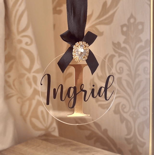 Personalised Acrylic Disc with Rhinestone
