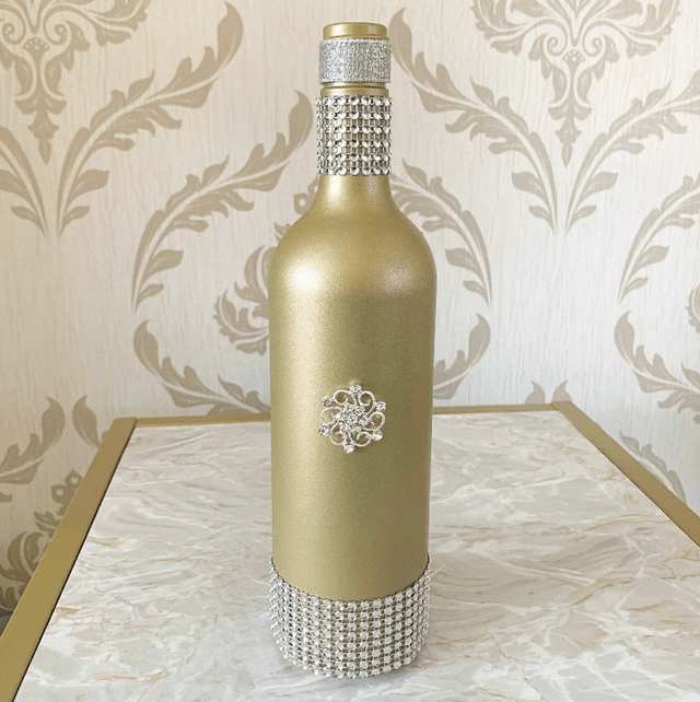 Diamanté Effect Decor Bottle Ornament Vase Centrepiece