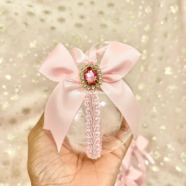 Lace Rhinestone Christmas Baubles