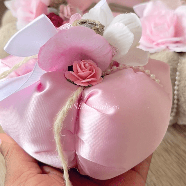 Pink Handmade Satin Pumpkin