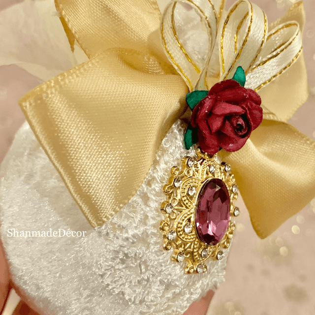 Cream Velvet Bauble Ornament
