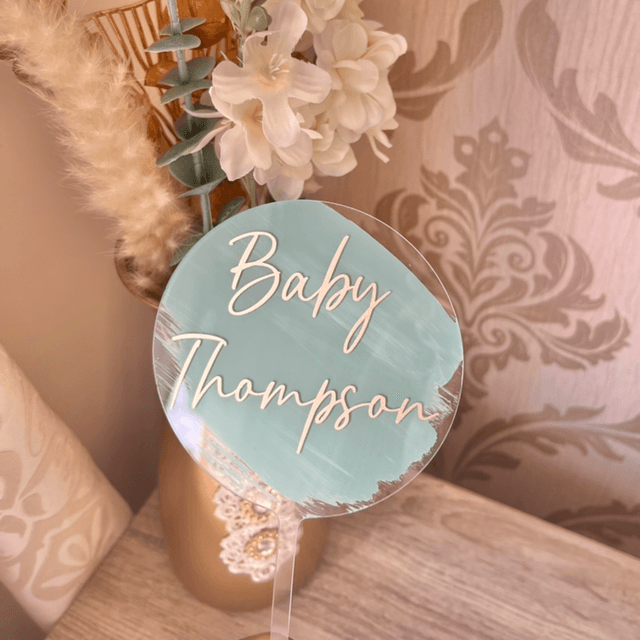 Personalised Baby Acrylic Cake Topper