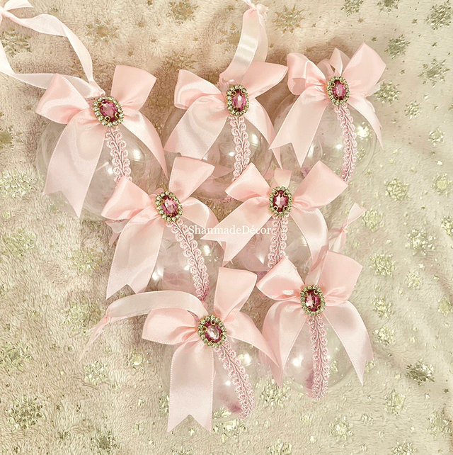 Lace Rhinestone Christmas Baubles